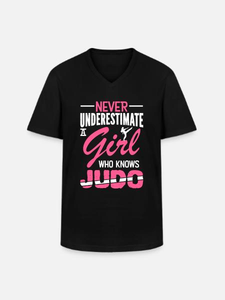 Fille de judo - T-shirt col V Homme - noir