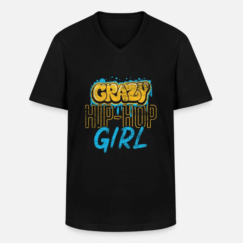 Hip Hop Mädchen - Männer-T-Shirt mit V-Ausschnitt - Schwarz