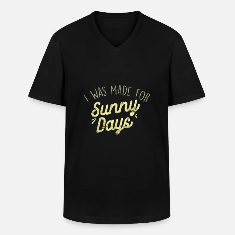 Frühling - Männer-T-Shirt mit V-Ausschnitt - Schwarz