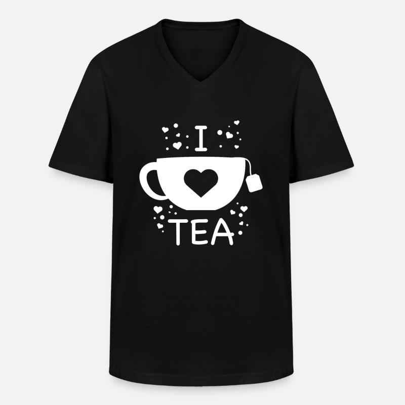 Tee - Männer-T-Shirt mit V-Ausschnitt - Schwarz