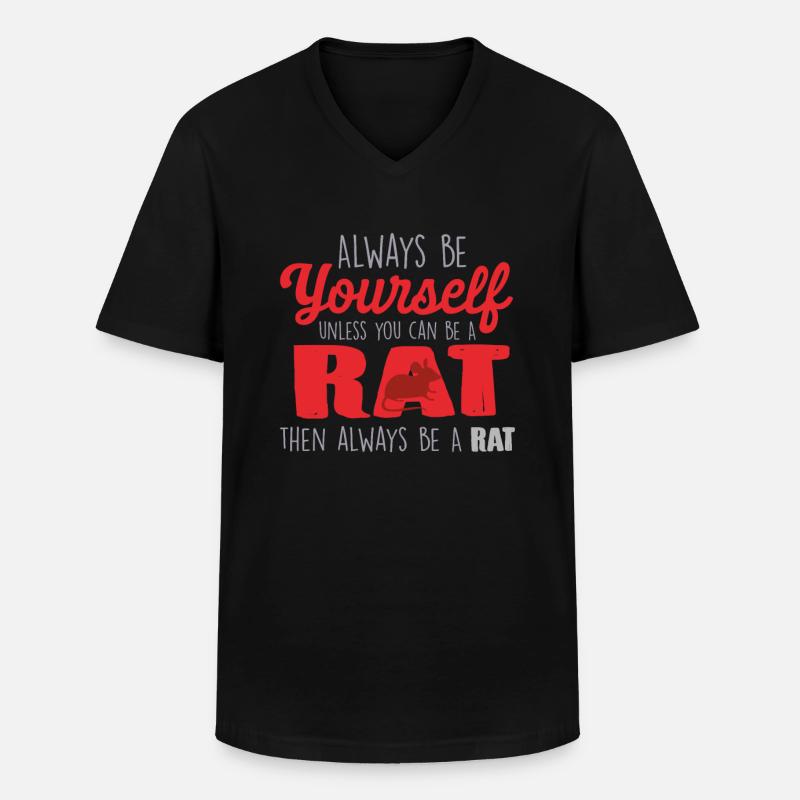 Ratte - Männer-T-Shirt mit V-Ausschnitt - Schwarz