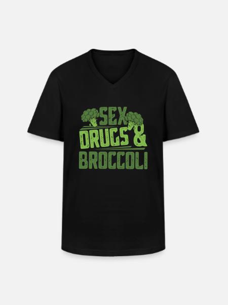 broccoli - Men's V-Neck T-Shirt - black