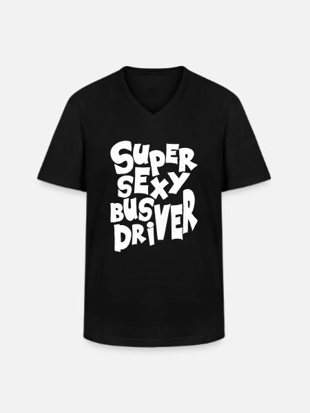 buschauffør - Klassisk herre T-shirt med V-udskæring - sort