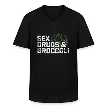 brocoli - T-shirt col V Homme - noir - Devant - AI Model Male 178 dark (178cm)