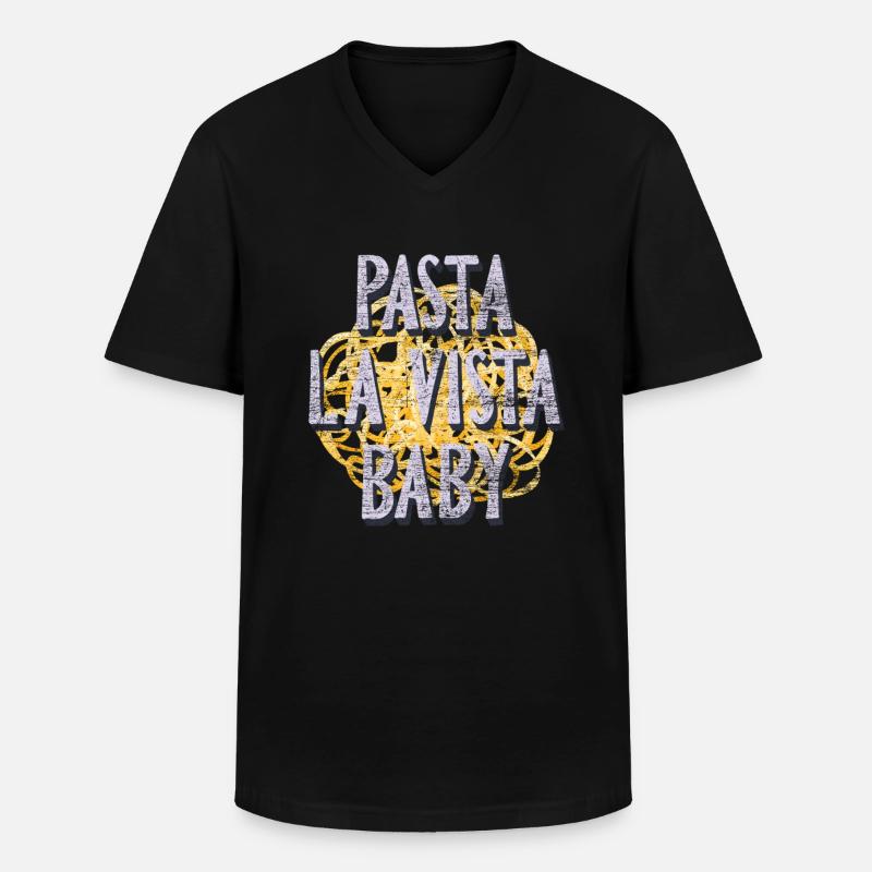 Pasta - Männer-T-Shirt mit V-Ausschnitt - Schwarz