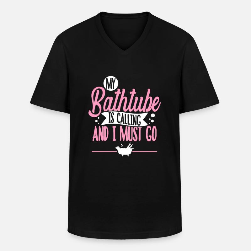 Badewanne - Männer-T-Shirt mit V-Ausschnitt - Schwarz