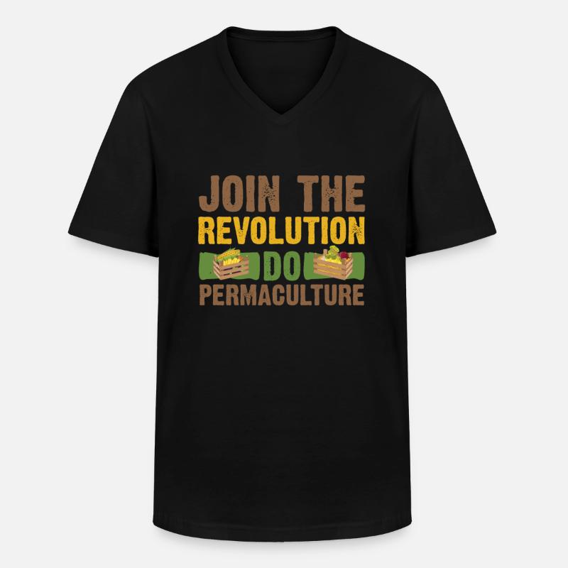 Permakultur - Männer-T-Shirt mit V-Ausschnitt - Schwarz