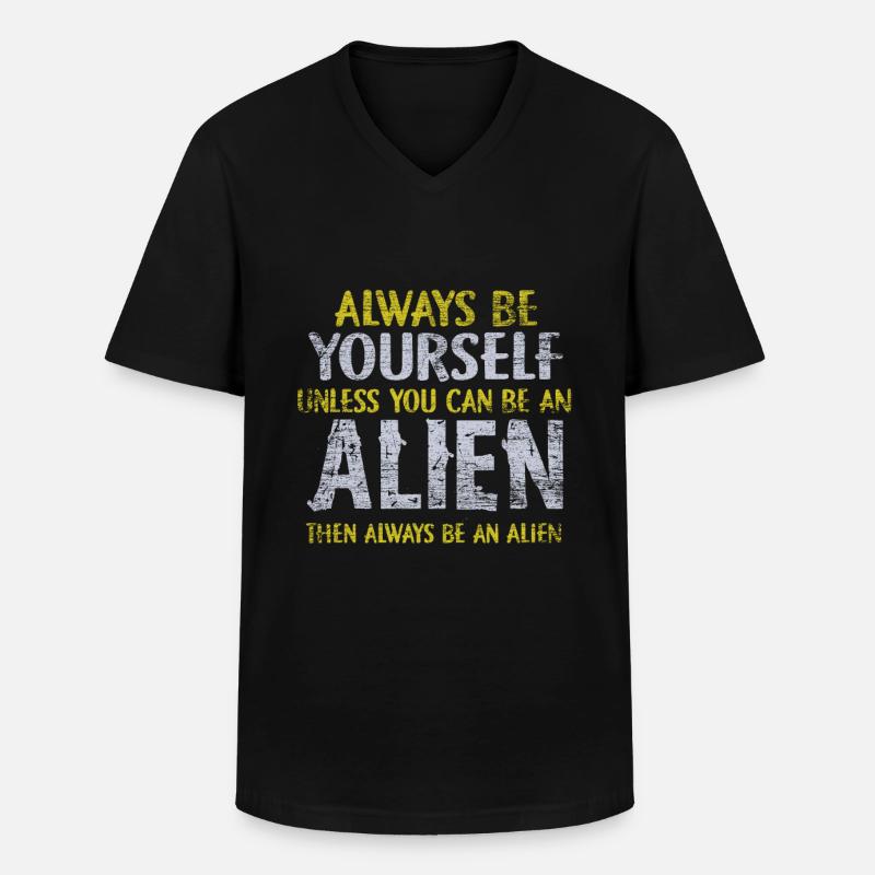 Alien - Männer-T-Shirt mit V-Ausschnitt - Schwarz