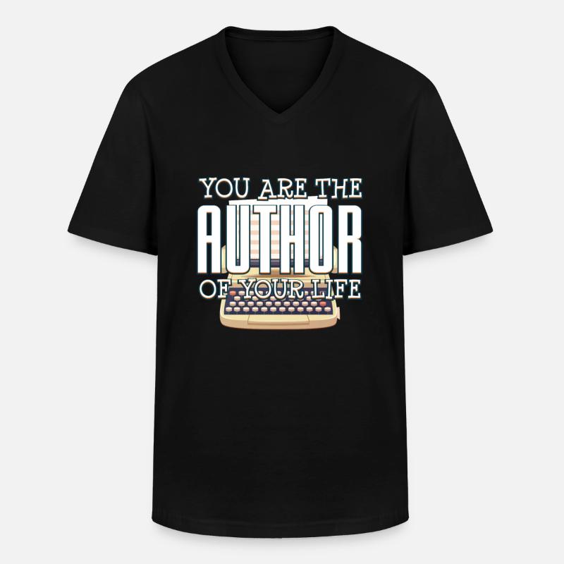 Autor - Männer-T-Shirt mit V-Ausschnitt - Schwarz