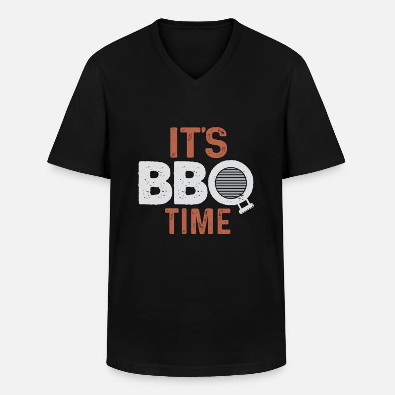 BBQ Grillen - Männer-T-Shirt mit V-Ausschnitt - Schwarz