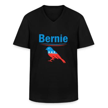 Bernie Sanders BlueBird 2020 Election President - Men's V-Neck T-Shirt - black - Front - AI Model Male 178 dark (178cm)