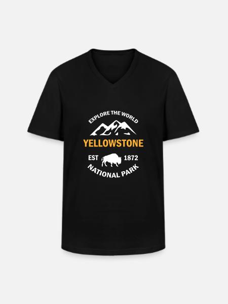 Yellowstone National Park - Men's V-Neck T-Shirt - black