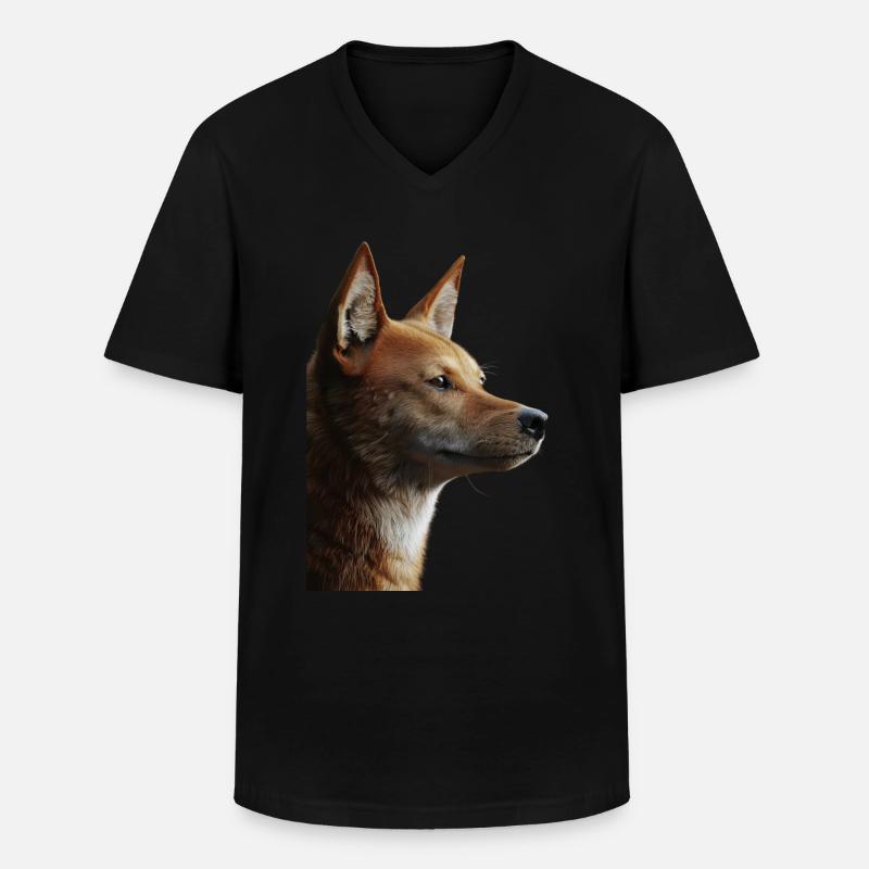 Dingo - Männer-T-Shirt mit V-Ausschnitt - Schwarz