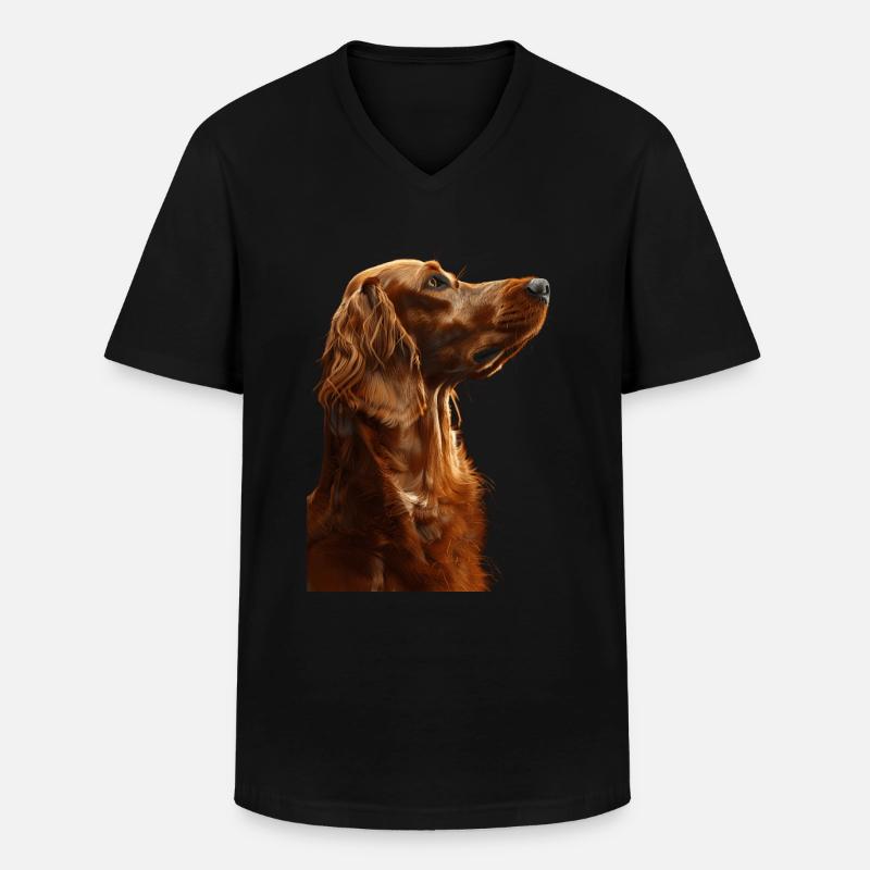 Irish Setter - Männer-T-Shirt mit V-Ausschnitt - Schwarz