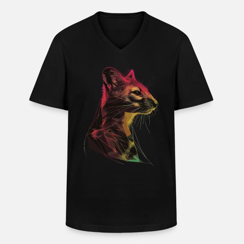 Hermelin - Männer-T-Shirt mit V-Ausschnitt - Schwarz