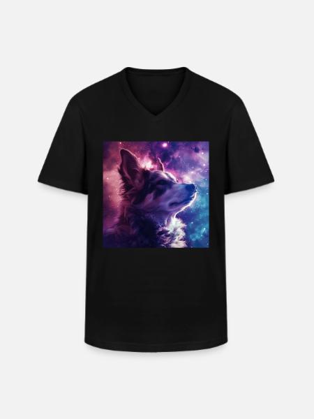 Chien - T-shirt col V Homme - noir