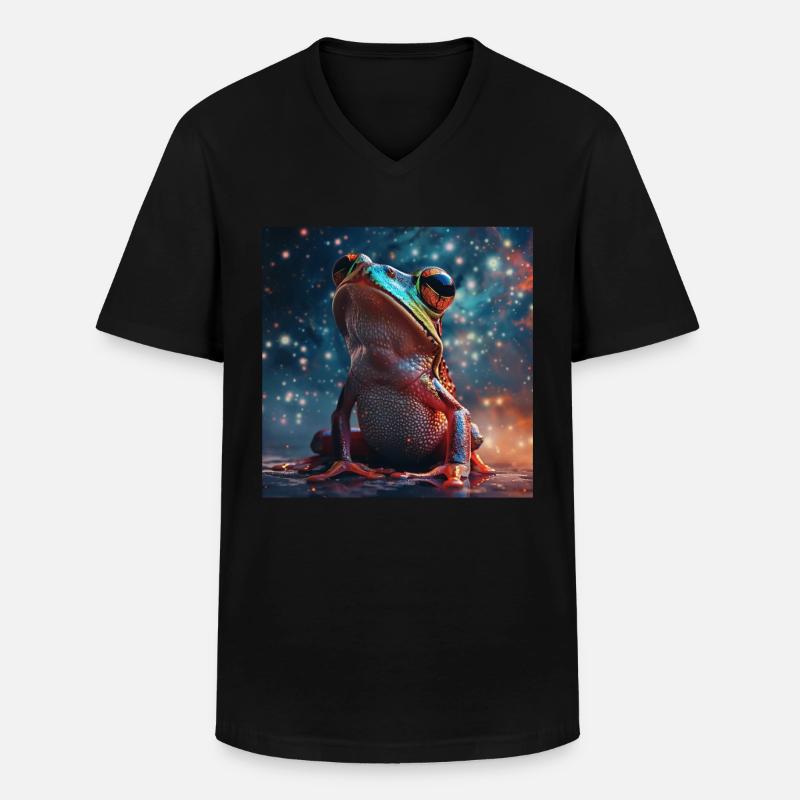 Frosch - Männer-T-Shirt mit V-Ausschnitt - Schwarz
