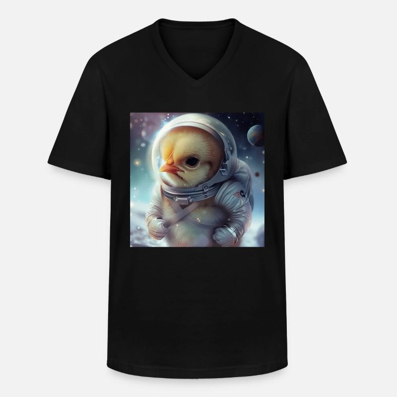 Huhn - Männer-T-Shirt mit V-Ausschnitt - Schwarz