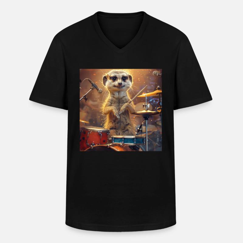 Erdmännchen - Männer-T-Shirt mit V-Ausschnitt - Schwarz