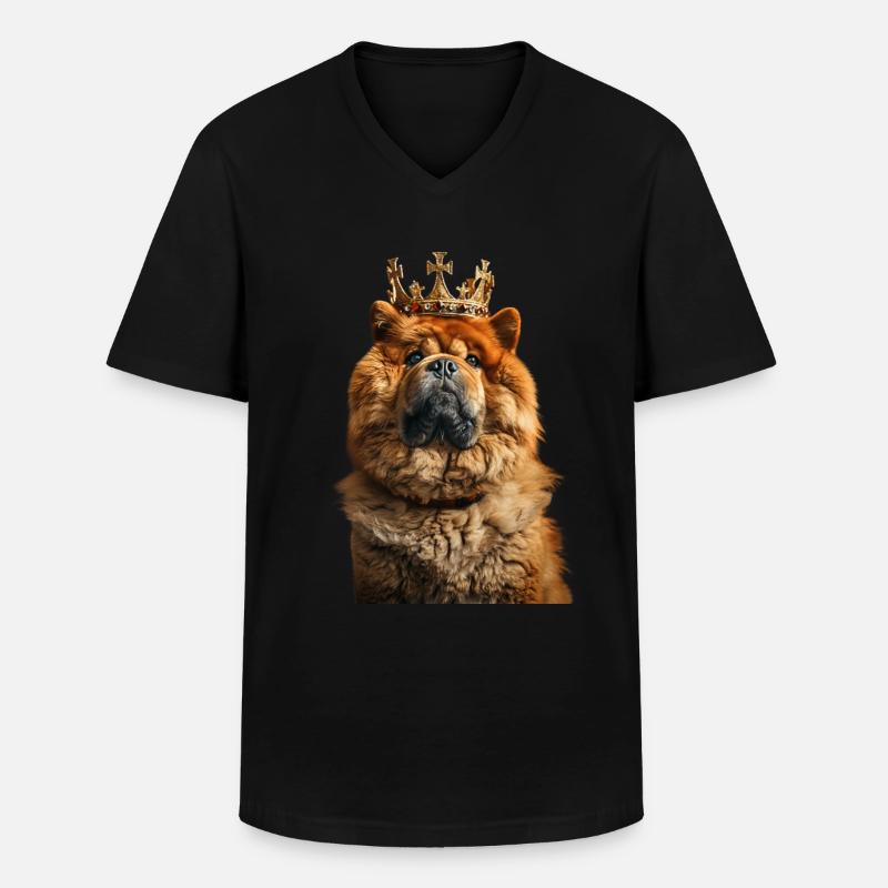 Chow-Chow - Männer-T-Shirt mit V-Ausschnitt - Schwarz