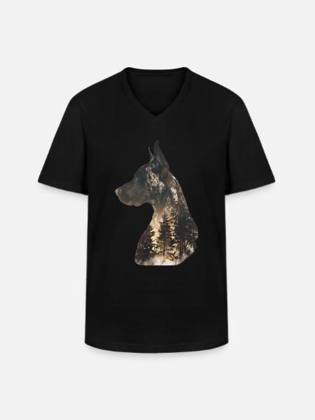 Great Dane - Men's V-Neck T-Shirt - black