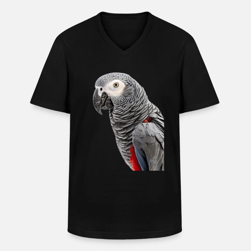 Afrikanisches Grau - Männer-T-Shirt mit V-Ausschnitt - Schwarz