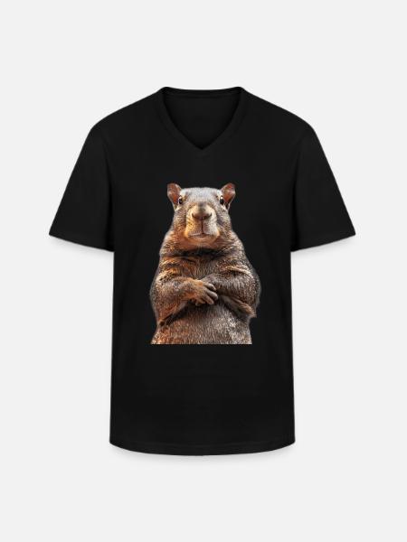 Agouti - Men's V-Neck T-Shirt - black