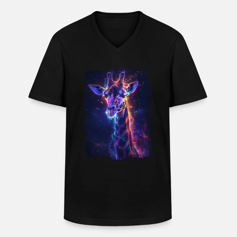 Giraffe - Männer-T-Shirt mit V-Ausschnitt - Schwarz