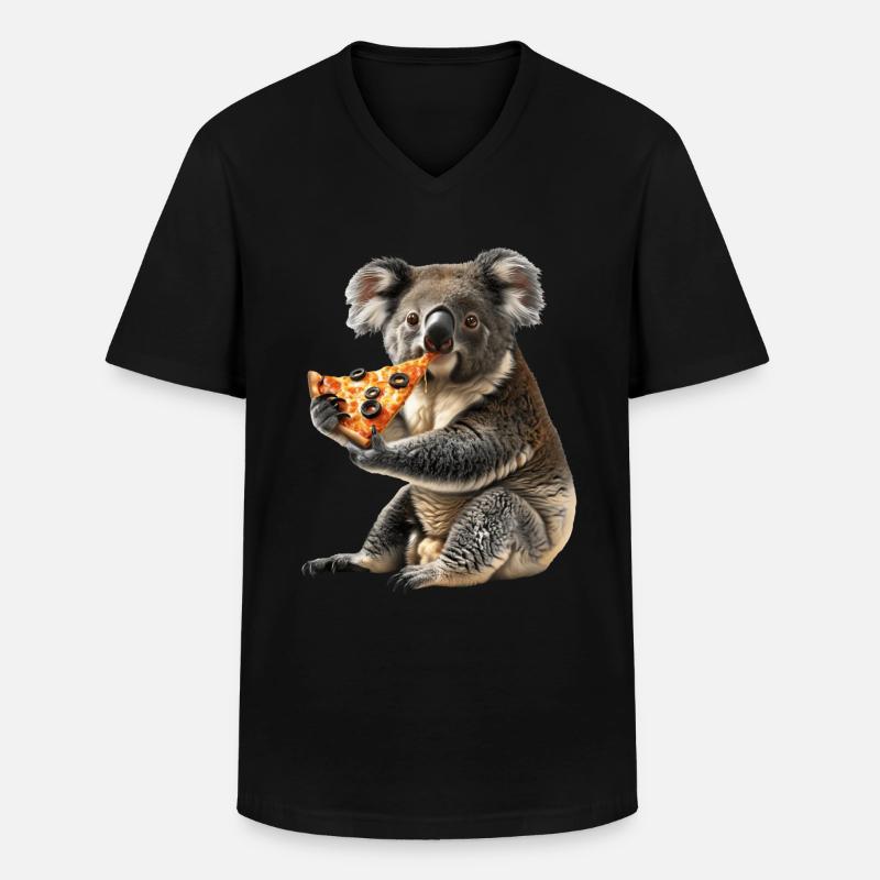 Koala - Männer-T-Shirt mit V-Ausschnitt - Schwarz