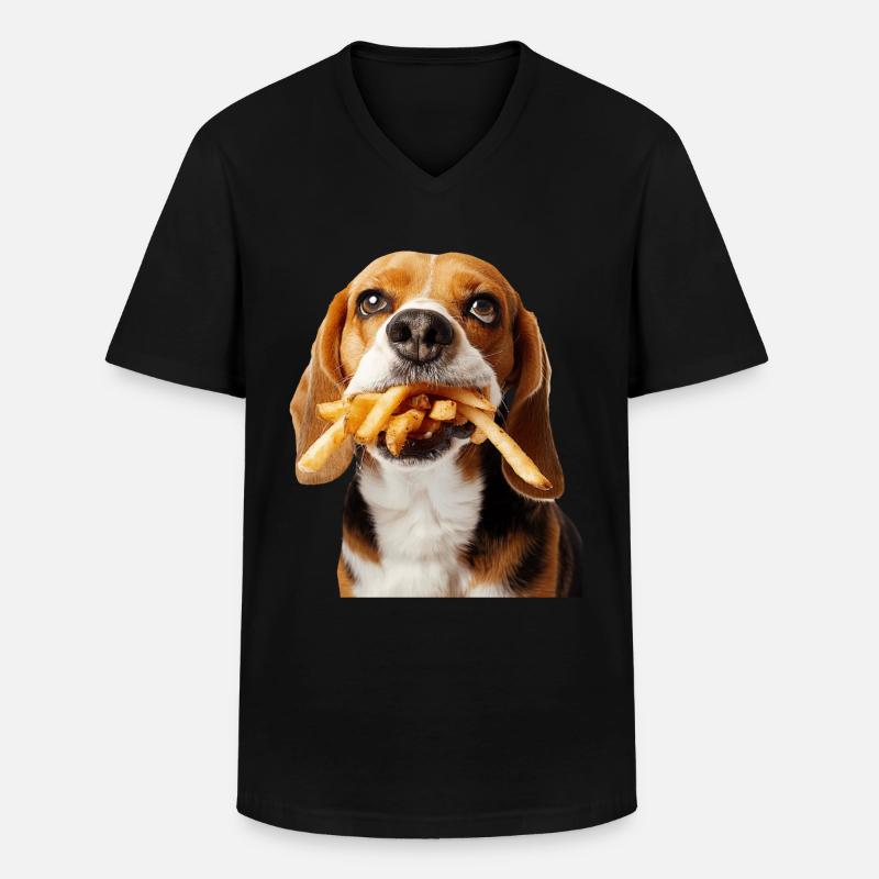 Beagle - Männer-T-Shirt mit V-Ausschnitt - Schwarz