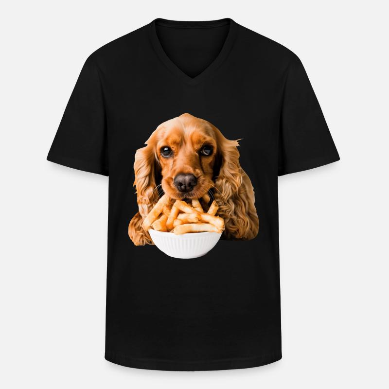 Cocker Spaniel - Männer-T-Shirt mit V-Ausschnitt - Schwarz