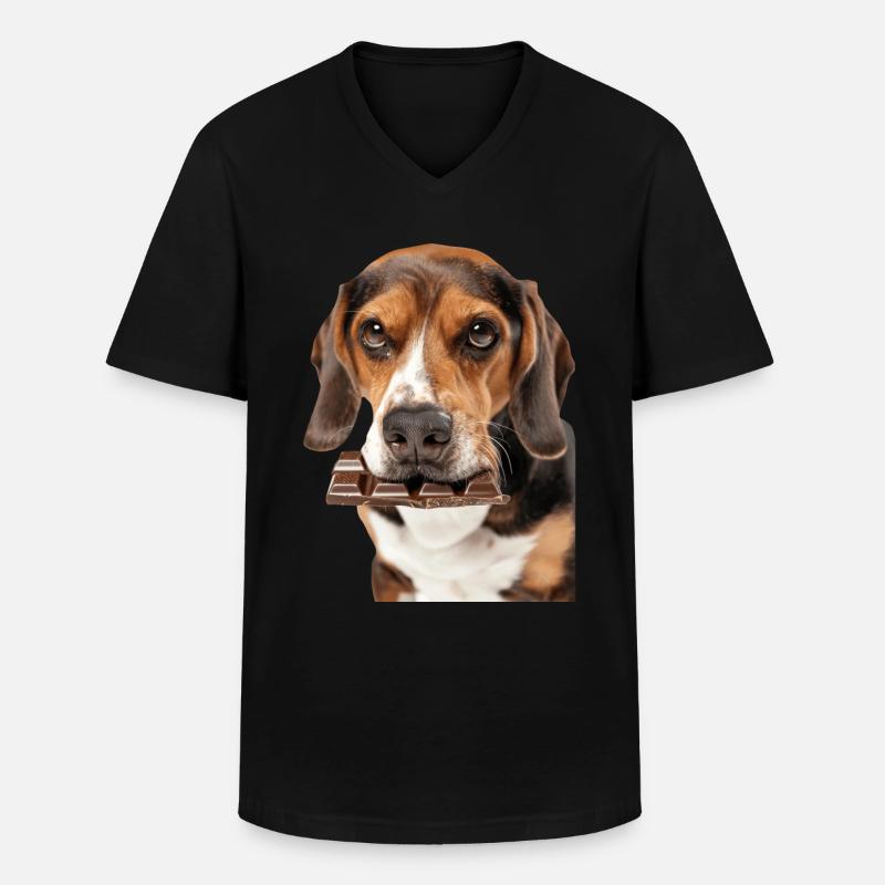 Beagle - Männer-T-Shirt mit V-Ausschnitt - Schwarz
