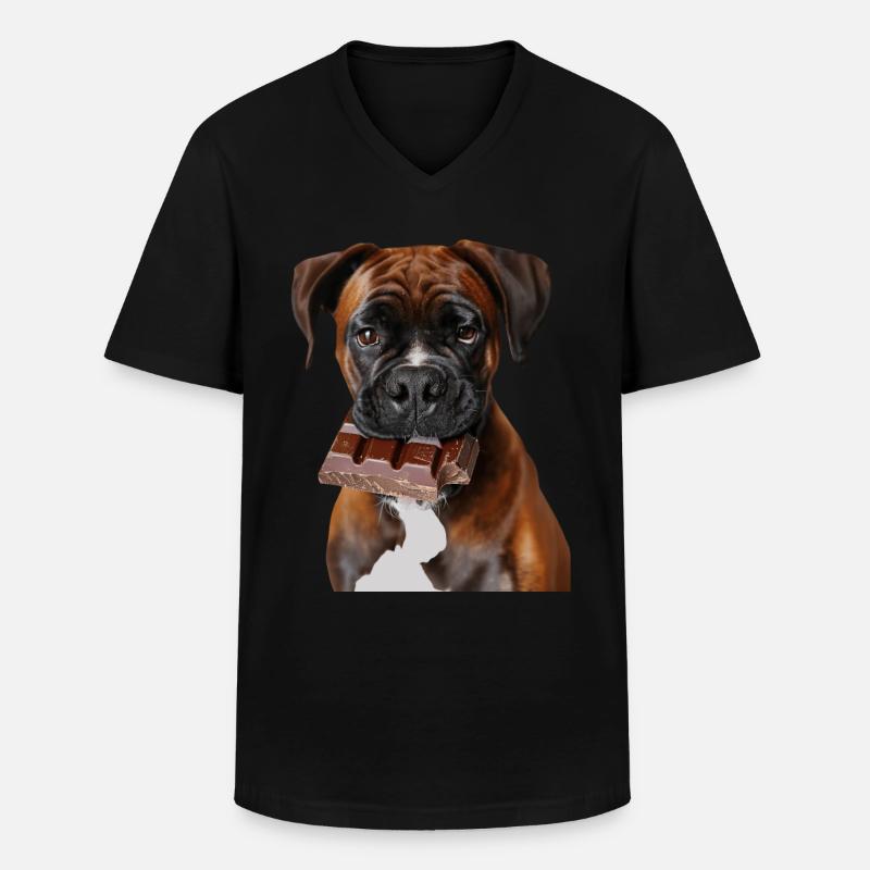 Boxer - Männer-T-Shirt mit V-Ausschnitt - Schwarz
