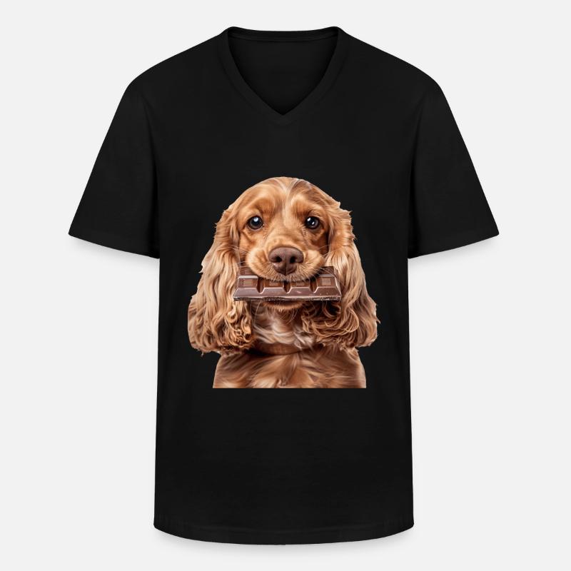 Cocker Spaniel - Männer-T-Shirt mit V-Ausschnitt - Schwarz