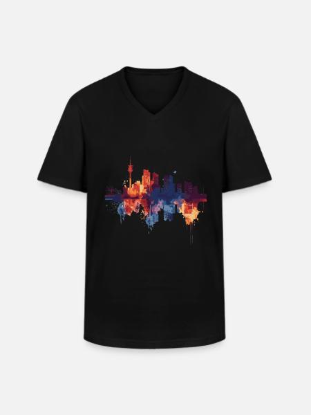 Goeree-Overflakkee - T-shirt col V Homme - noir