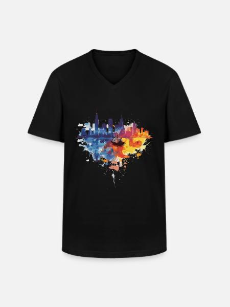 Gdynia - Men's V-Neck T-Shirt - black