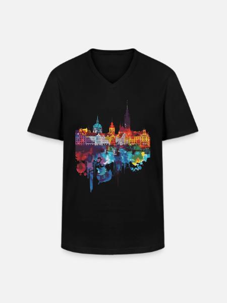Wroclaw - Men's V-Neck T-Shirt - black