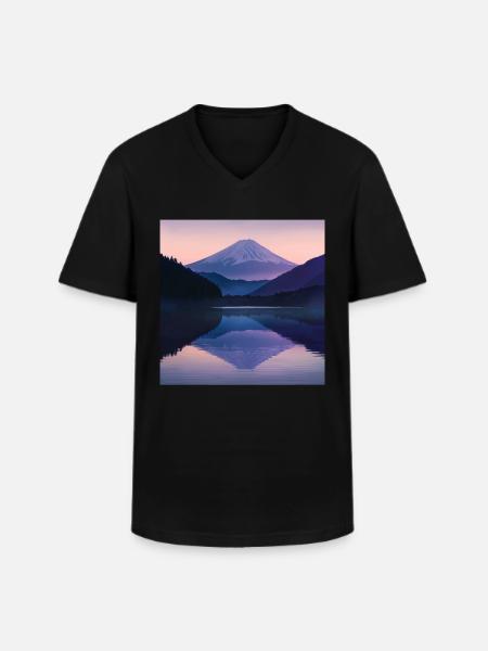 Japan - Men's V-Neck T-Shirt - black