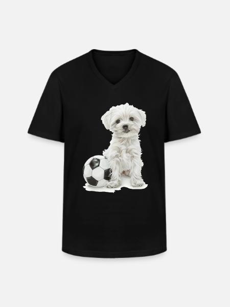 Maltese - Men's V-Neck T-Shirt - black