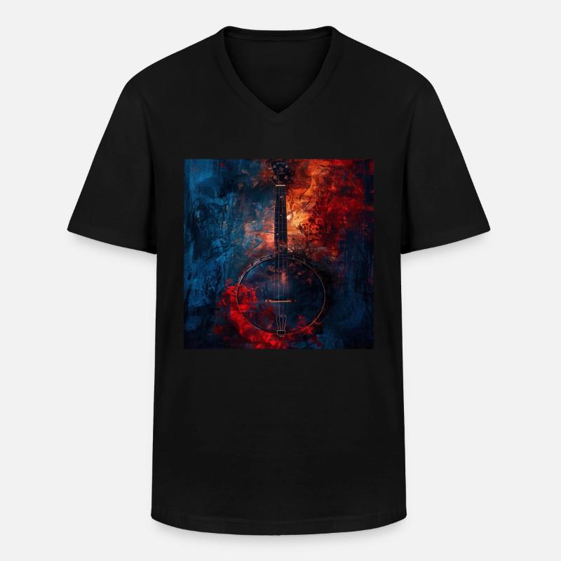 Banjo - Männer-T-Shirt mit V-Ausschnitt - Schwarz