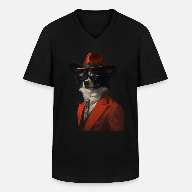 Schmetterling - Männer-T-Shirt mit V-Ausschnitt - Schwarz