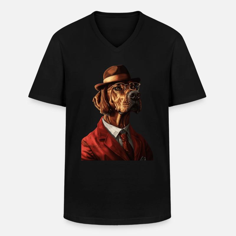 Rhodesian Ridgeback - Männer-T-Shirt mit V-Ausschnitt - Schwarz