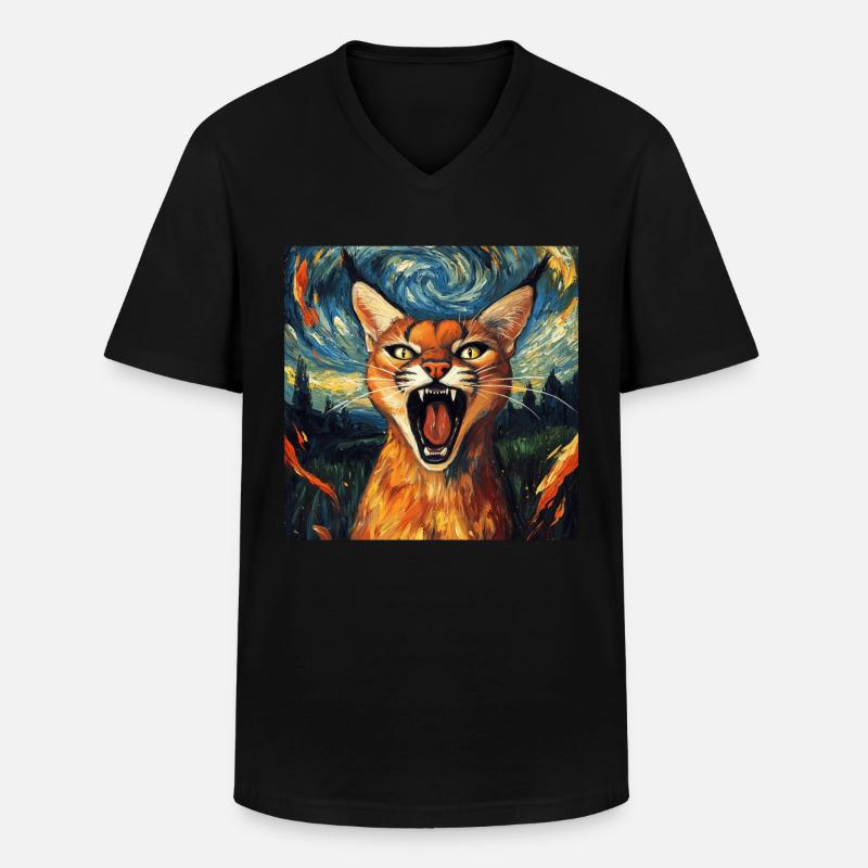 Karakal - Männer-T-Shirt mit V-Ausschnitt - Schwarz