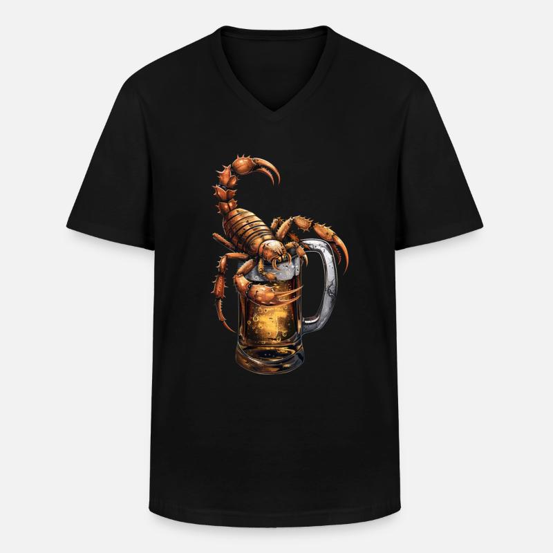 Scorpion Bier - Männer-T-Shirt mit V-Ausschnitt - Schwarz
