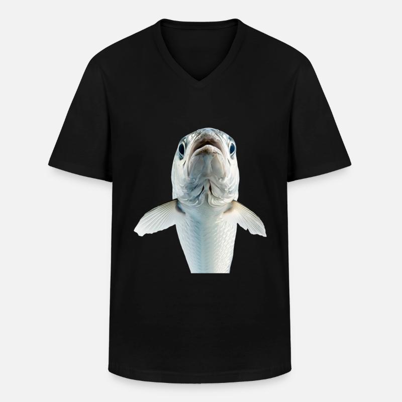 Tarpon - Männer-T-Shirt mit V-Ausschnitt - Schwarz