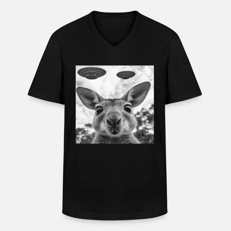 Wallaby - Männer-T-Shirt mit V-Ausschnitt - Schwarz