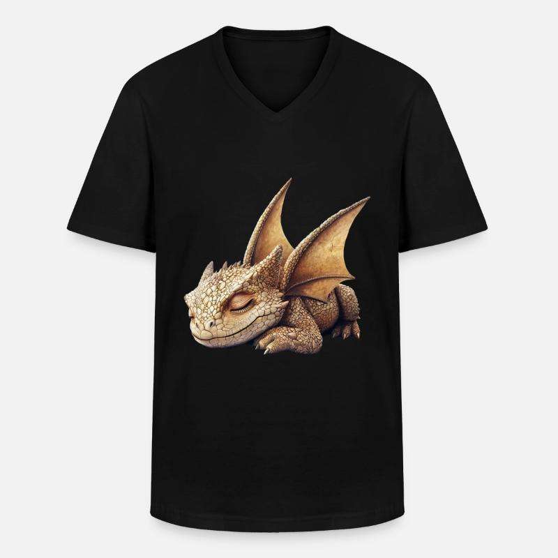 Drachen - Männer-T-Shirt mit V-Ausschnitt - Schwarz