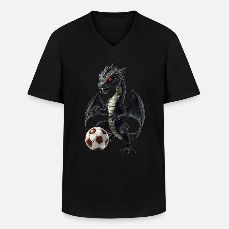 Drachen - Männer-T-Shirt mit V-Ausschnitt - Schwarz