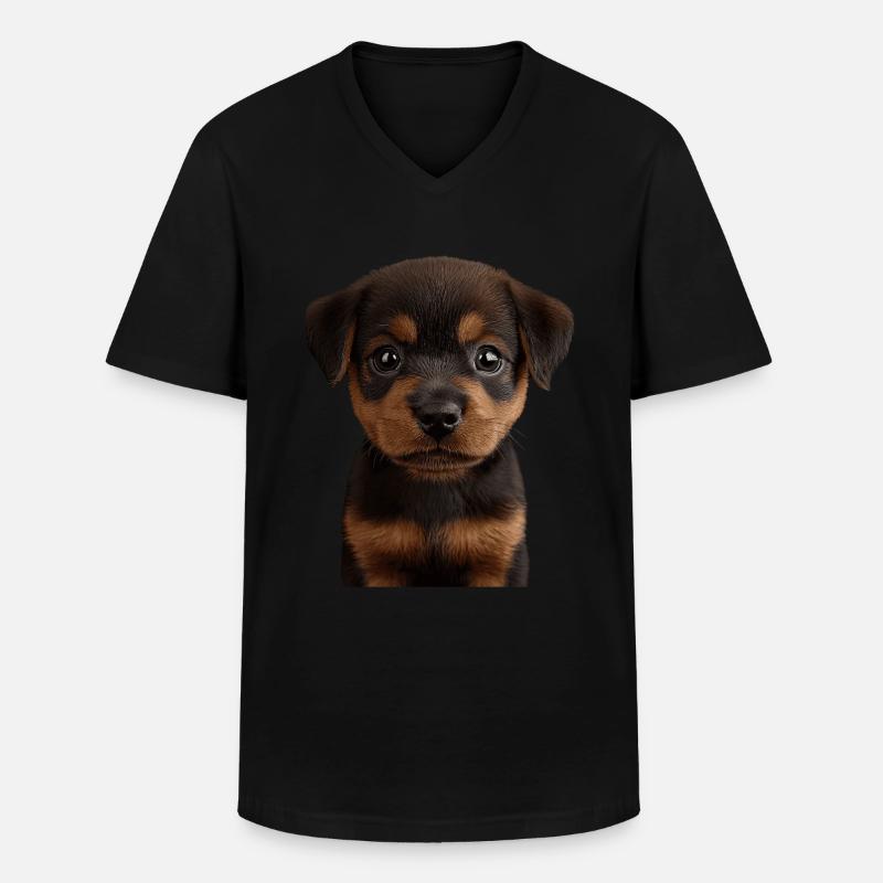 Rottweiler - Männer-T-Shirt mit V-Ausschnitt - Schwarz