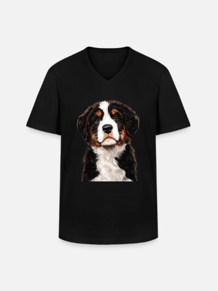Bernhardiner - Männer-T-Shirt mit V-Ausschnitt - Schwarz